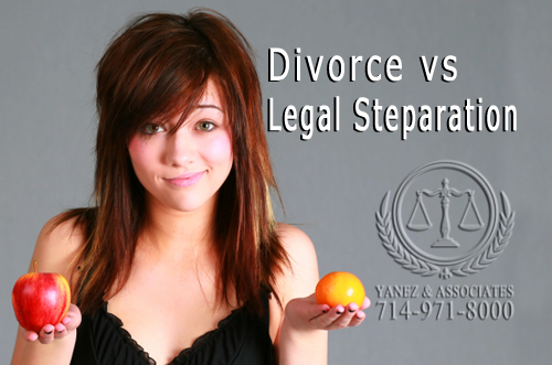 what is the difference between divorce and legal separation in Orange County California?