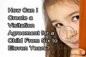 Help me Create a Visitation Agreement for our Child From Six to Eleven Years of age?